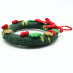 Handmade Christmas Wreath with Red Bow and Cherry Berries for Festive Home Decoration - Image 5