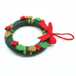 Handmade Christmas Wreath with Red Bow and Cherry Berries for Festive Home Decoration - Image 4