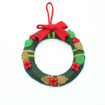 Handmade Christmas Wreath with Red Bow and Cherry Berries for Festive Home Decoration - Image 2