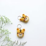 Handmade Felt Cute Tiger Face Keychain Crafted from 100% Natural Wool. - Image 3