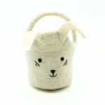 Handmade Felt White Bunny Basket Crafted from 100% Natural Wool - Image 6
