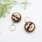 Handmade Felt Sloth Face Keychain Crafted from 100% Natural Wool. - Image 3