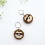 Handmade Felt Sloth Face Keychain Crafted from 100% Natural Wool. - Image 4