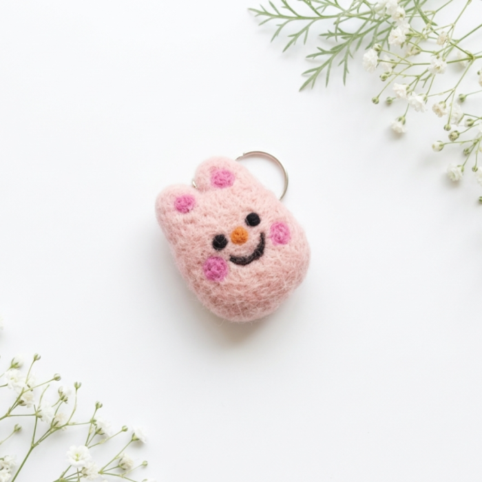 Handmade Felt Keychain Crafted from 100% Natural Wool - Image 3