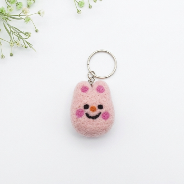 Handmade Felt Keychain Crafted from 100% Natural Wool - Image 2
