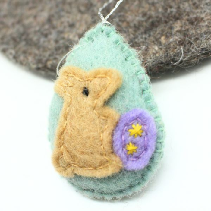 Handmade Felt Easter Egg Shaped Ornament - Image 3