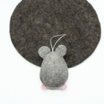 Handmade Felt Gray Mouse Ornament - Image 5