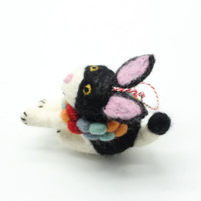 Handmade Felt Cat with Pom-Pom Collar - Image 4