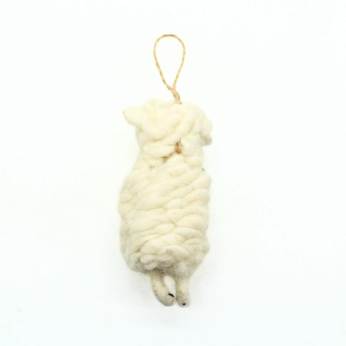 Handmade Felt sheep ornament with Lucky shamrock lamb - Image 2