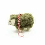 Handmade Felt Green Sheep - Image 4