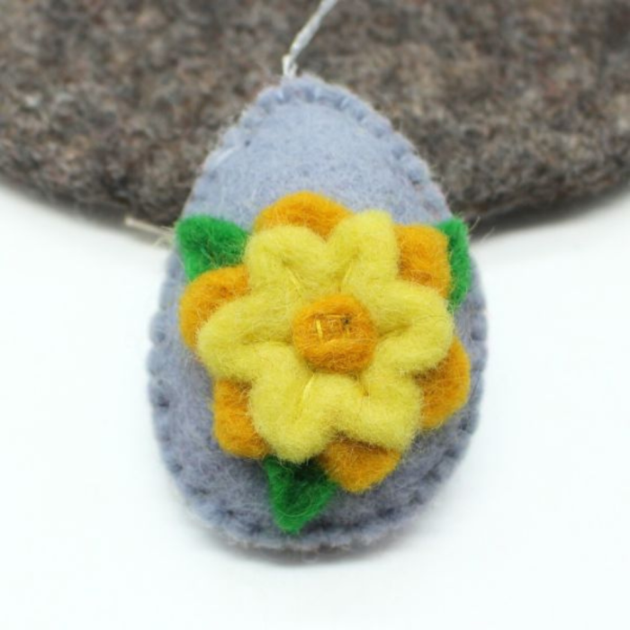 Handmade Felt Ornament with Flower Design - Image 3