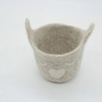 Handmade Felt Storage Basket with Heart Design - Image 2