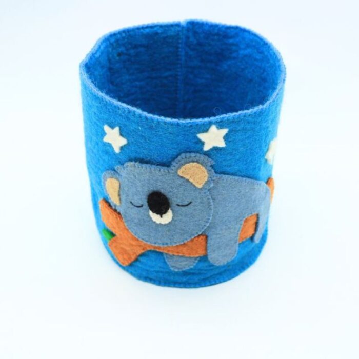 Handcrafted Felt Elephant Organizer Basket - Image 4