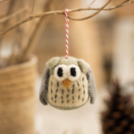 Handmade Felt Owl Hanging Ornament