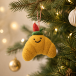 Handmade Felt Croissant Christmas Hanging Ornament