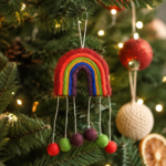 Handmade Felt Wool Christmas Rainbow Hanging Ornament