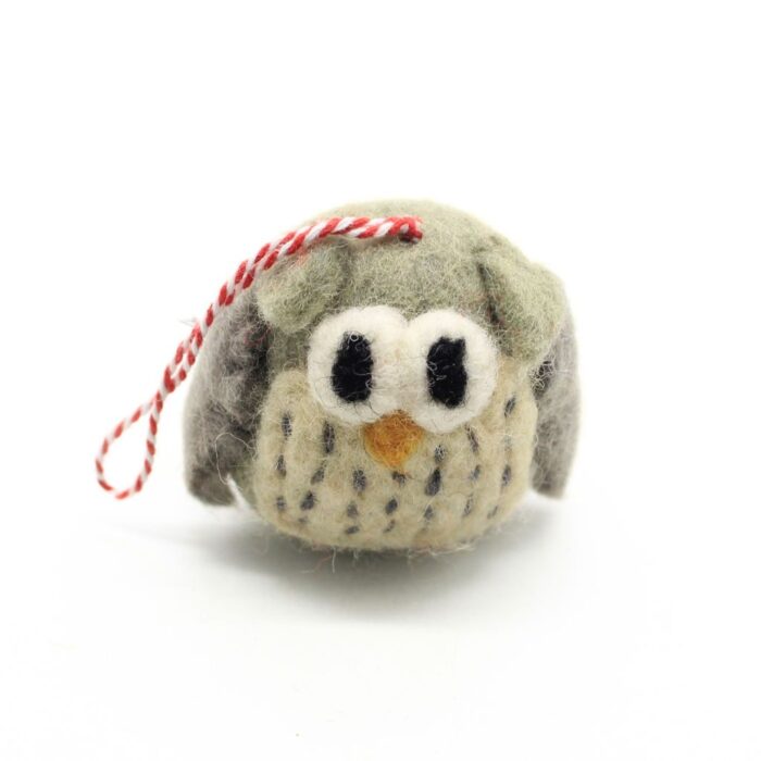 Handmade Felt Owl Hanging Ornament - Image 2