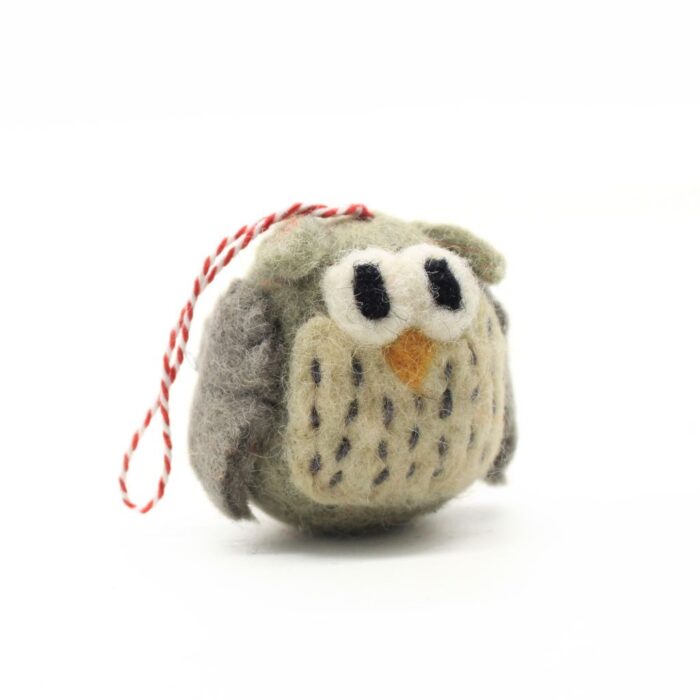 Handmade Felt Owl Hanging Ornament - Image 5