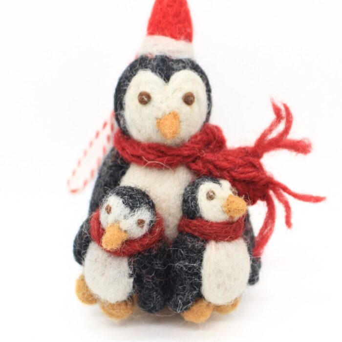 Handmade Felt Penguin Christmas Hanging Ornament - Image 2