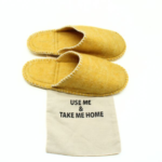 Handmade Wool Felt Yellow Indoor Slippers