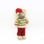 Handmade Felt Christmas Mouse Hanging Ornament - Image 2