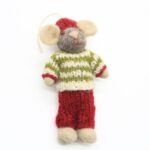 Handmade Felt Christmas Mouse Hanging Ornament - Image 6