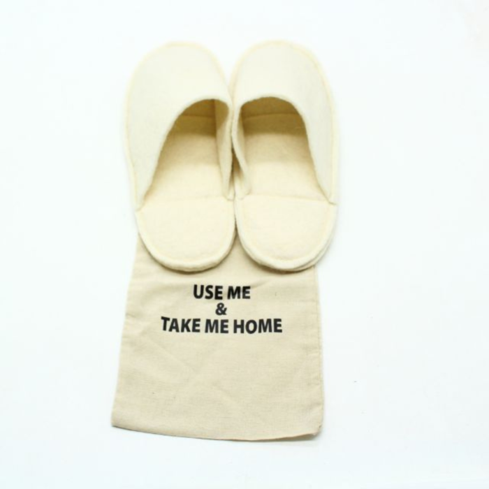 Handmade White Wool Felt Indoor Slippers - Image 5
