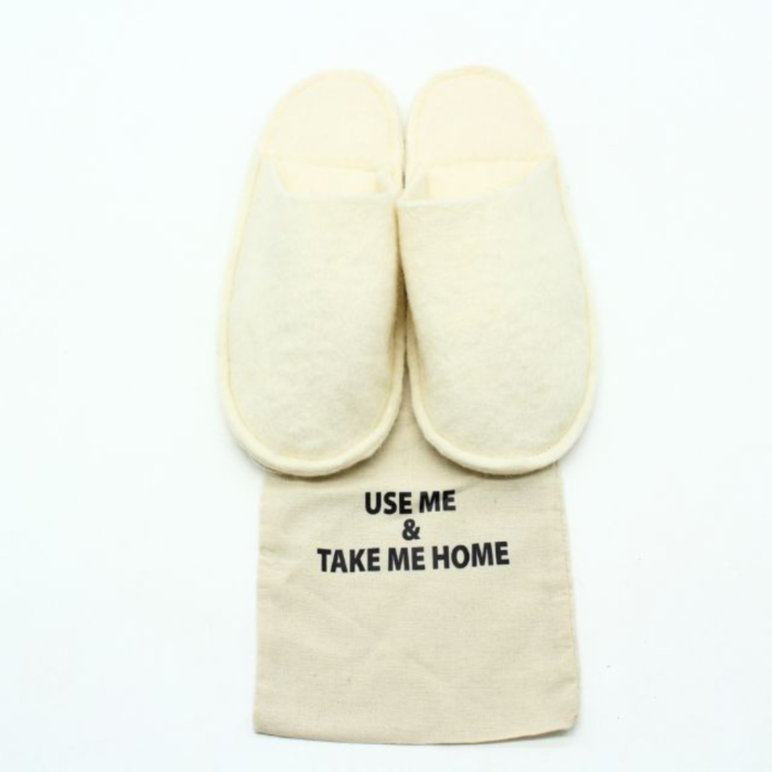 Handmade White Wool Felt Indoor Slippers - Image 4