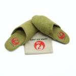Handmade Green Wool Felt Indoor Slippers - Image 2