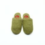 Handmade Green Wool Felt Indoor Slippers - Image 5