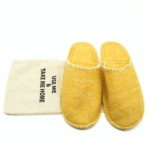 Handmade Wool Felt Yellow Indoor Slippers - Image 3
