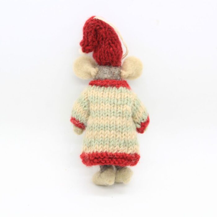 Handmade Felt Christmas Mouse Ornament - Image 4