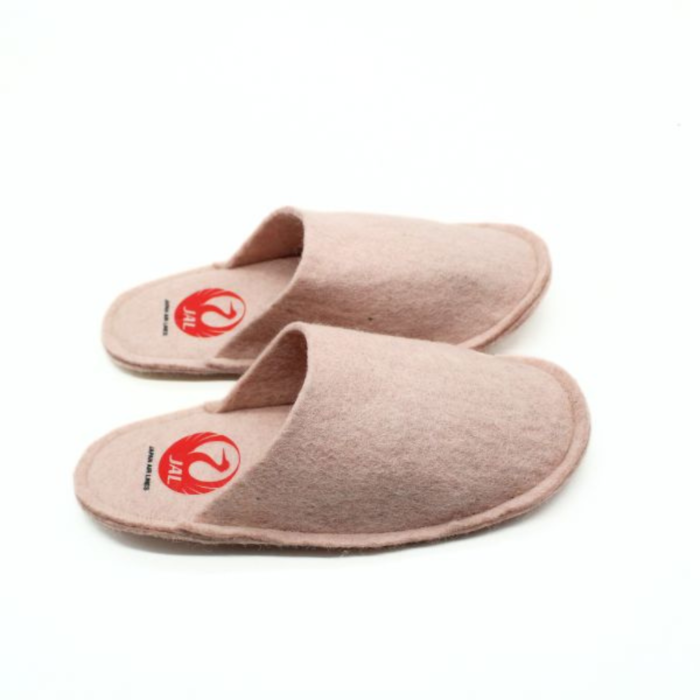 Handmade Pink Wool Felt Indoor Slipper - Image 2