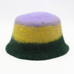 Handmade Wool Felt Multicolor Hat – Lavender, Yellow & Green - Image 2