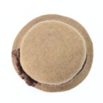 Handmade Wool Felt Light Brown Hat with Dark Brown Flower - Image 5