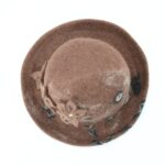 Handmade Felt Brown Wool Hat with Flower - Image 4