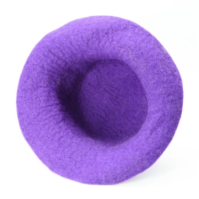 Handmade Wool Felt Simple Purple Hat - Image 2