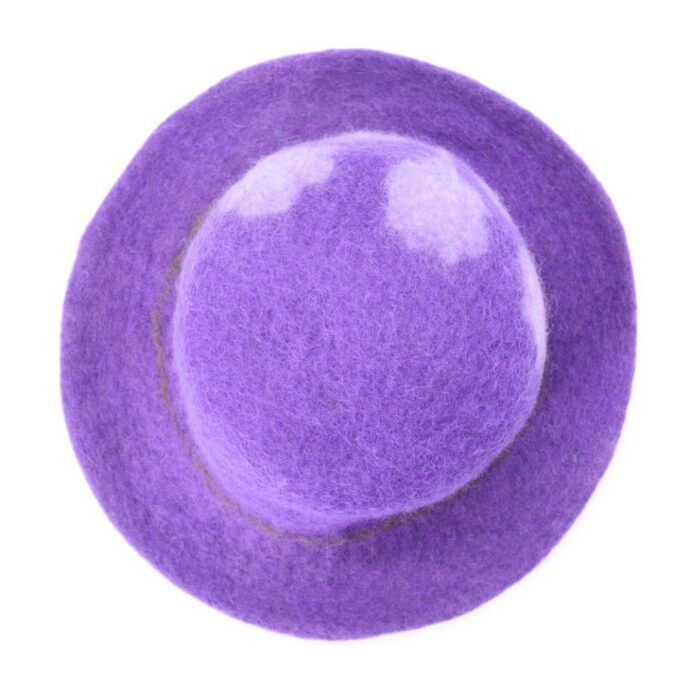 Handmade Wool Felt Simple Purple Hat - Image 3