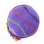 Handmade Felt Purple Floral Round Shaped Hat with Felted Clover Accents - Image 3