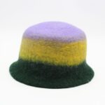 Handmade Wool Felt Multicolor Hat – Lavender, Yellow & Green - Image 5