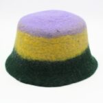 Handmade Wool Felt Multicolor Hat – Lavender, Yellow & Green - Image 4