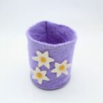 Purple Felt Flower Pen Holder – Cute Desktop Organizer - Image 5