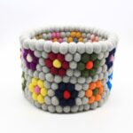 Colorful Felt Ball Storage Basket – Handmade Desktop Organizer