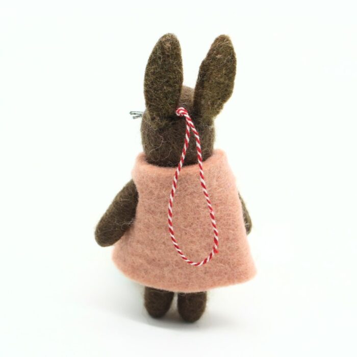 Handmade Felt Bunny with Pink Cape - Image 3