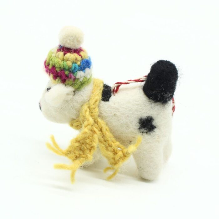 Handmade Felt Dog Christmas Tree Ornament - Image 2