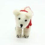 Handmade Wool Felt Polar Bear Ornament - Image 4