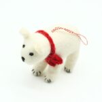 Handmade Wool Felt Polar Bear Ornament - Image 3