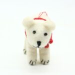 Handmade Wool Felt Polar Bear Ornament - Image 2