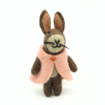 Handmade Felt Bunny with Pink Cape - Image 5