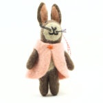 Handmade Felt Bunny with Pink Cape - Image 4